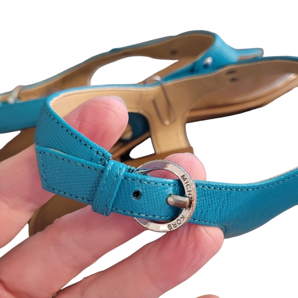 Michael KORS turquoise Plate Thong Sling Back Sandal - 8.     L14 - Picture 7 of 9